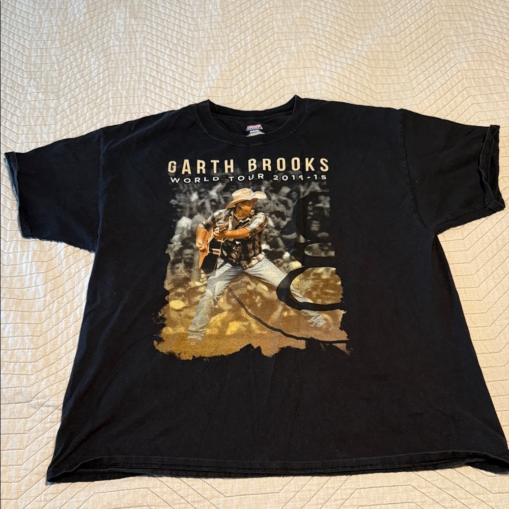 Garth Brooks 2014-2015 world tour Hanes Beefy-T Black T-Shirt